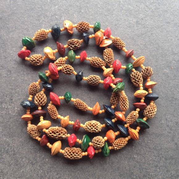 Vintage Jewelry - Vintage Hand Strung Boho Seed Necklace